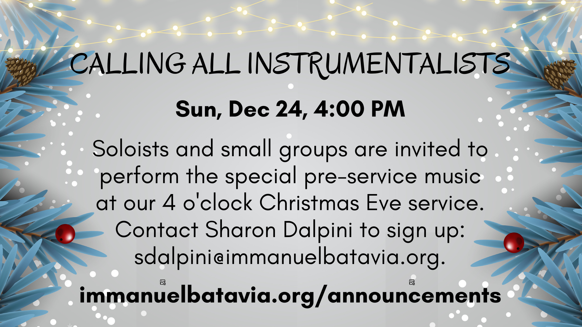 Calling All Instrumentalists!